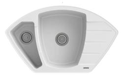 Graniteland Monte Granitni beli kotni pomivalnik za montažo 901x538mm z RVS zamaškom 1208971415