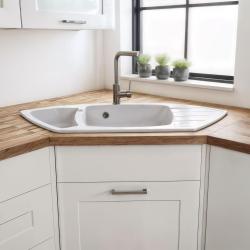 Graniteland Monte Granitni beli kotni pomivalnik za montažo 901x538mm z RVS zamaškom 1208971415