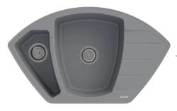 Graniteland Monte Granitni sivi kotni umivalnik za vgradnjo 901x538mm z RVS čepom 1208971416