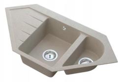 Graniteland Amiata Granitni bež Nadgradni kotni pomivalni korito 965x496mm z RVS čepom 1208971417