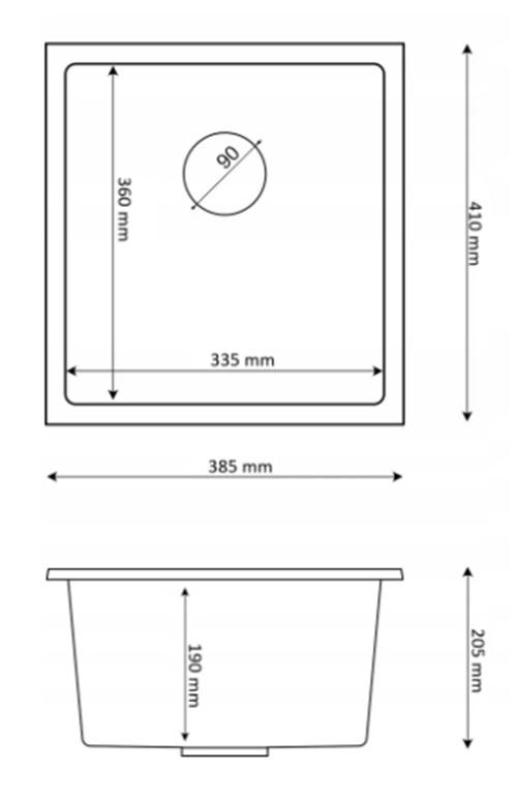 Graniteland Miniva Granitno Pomivalno Korito Beige Podgradnja 385x410 mm 1208971451
