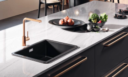 Ausmann Ceramic Ember Keramično Mat Črno Korito - Nadgradnja in Podgradnja 54 x 40 cm z Črnim zamaškom 1208971499