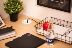 Pohištvena vtičnica RONDO, 1xSHUKO, 1xUSB-A, 2xUSB-C, HDMI, RJ45 kabel 1.5 m, bela