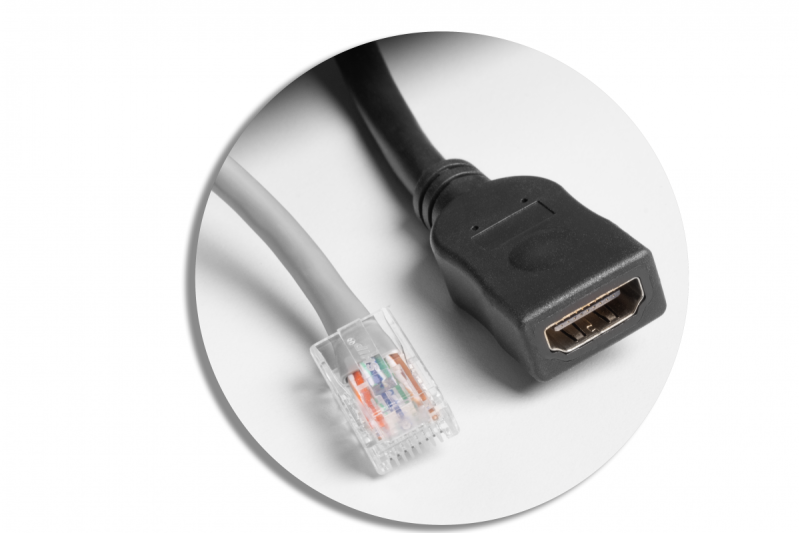 MULTISOFT pohištvena vtičnica 2x vtičnica z ozemljitvijo, USB A+C, RJ45, HDMI, napajalni kabel s priključkom, bela