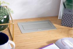 MULTISOFT pohištvena vtičnica 2x vtičnica z ozemljitvijo, USB A+C, RJ45, HDMI, napajalni kabel s priključkom, aluminij