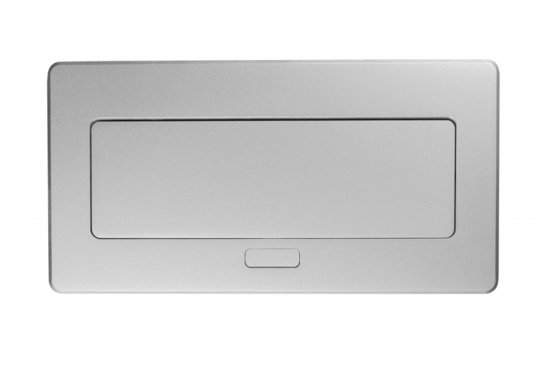 MULTISOFT pohištvena vtičnica 2x vtičnica z ozemljitvijo, USB A+C, RJ45, HDMI, napajalni kabel s priključkom, aluminij