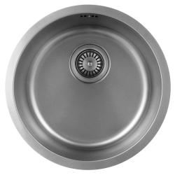 Pure.Sink Rondo RVS Okroglo pomivalno korito za ravno vgradnjo, podgradnjo in nadgradnjo 38 cm PRN38-02