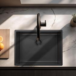 Pure.Sink Luxion PVD Črna pomivalna korita 55x40 cm za vgradnjo pod pult, vgradnjo v pult in nadgradnjo PLX5540-63