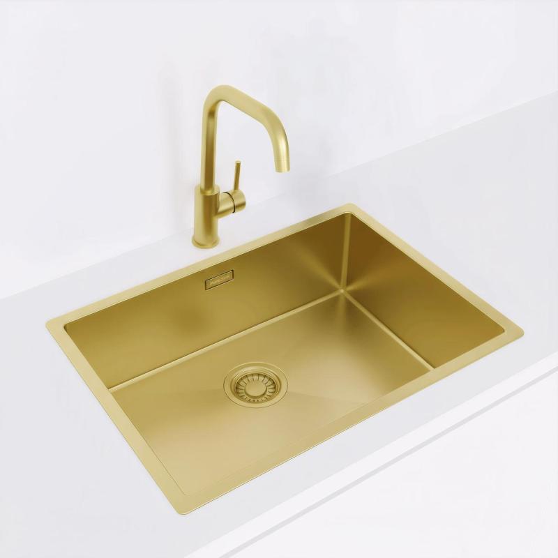 Pure.Sink Luxion Zlata pomivalna korita 55x40 cm za vgradnjo pod pult, vgradnjo v pult in nad pult PLX5540-60