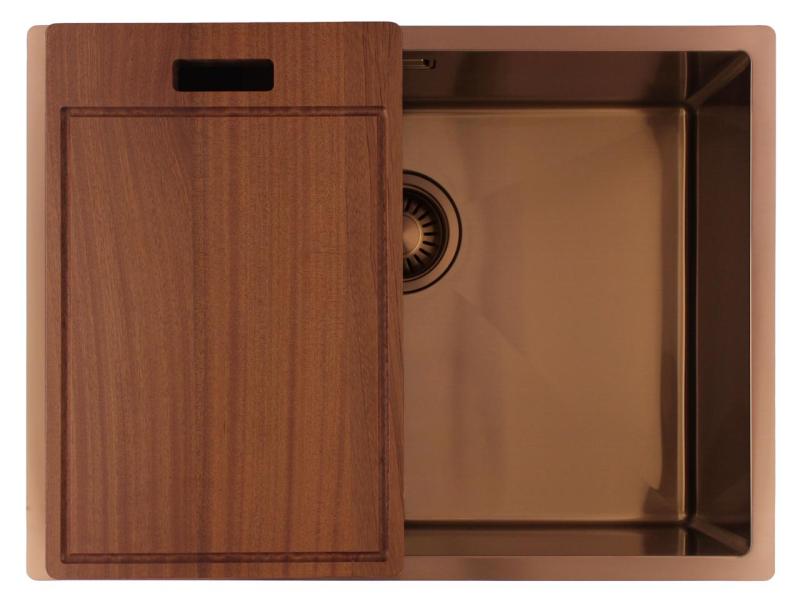 Pure.Sink Luxion Bakreni pomivalni korit 55x40 cm za vgradnjo pod pult, vgradnjo v pult in nadgradnjo PLX5540-62