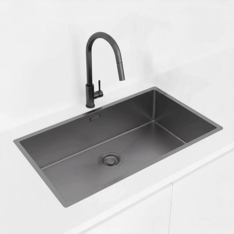 Pure.Sink Luxion Velika kovinska pomivalna korita 74x40 cm za vgradnjo pod pult, vgradnjo v pult in nadgradnjo PLX7440-61