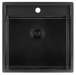 Pure.Sink Luxion PVD Črna pomivalna korita 51x50 cm Tapwing z odprtino za pipo PLX5150T-63