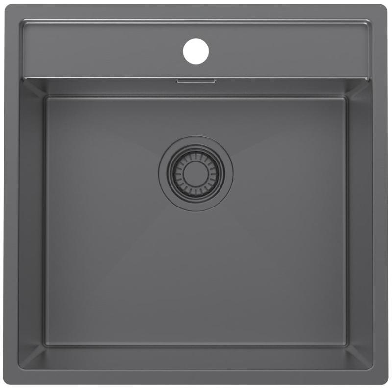 Pure.Sink Luxion Gun metal pomivalno korito 51x50 cm Tapwing z odprtino za pipo PLX5150T-61
