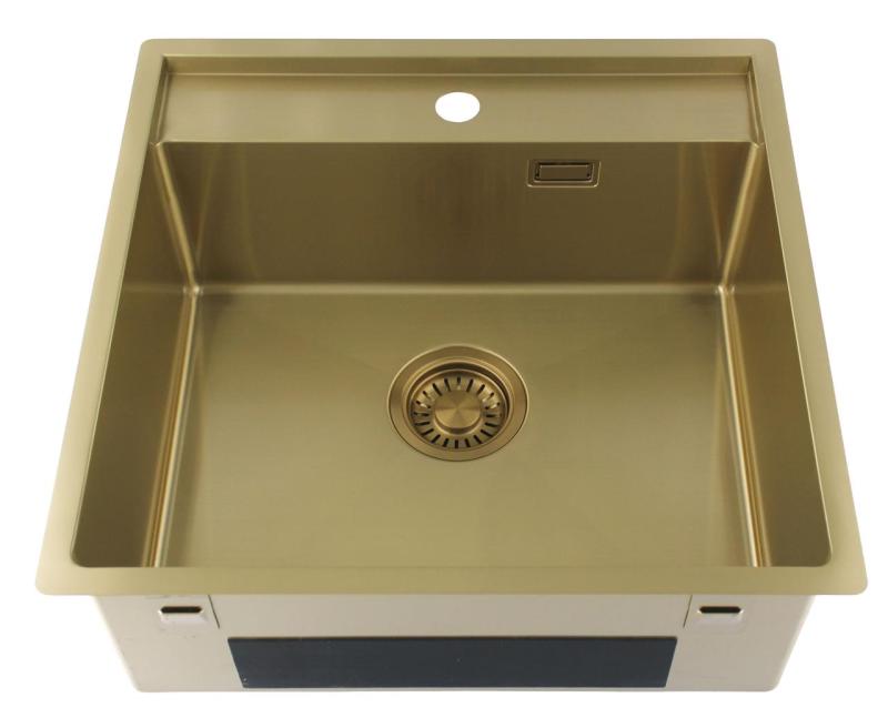 Pure.Sink Luxion Zlata pomivalna korita 51x50 cm Tapwing z odprtino za pipo PLX5150T-60