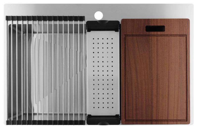 Pure.Sink Luxion Velika nerjaveča pomivalna korita 78x50 cm Tapwing z odprtino za pipo PLX7850T-02