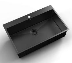 Pure.Sink Luxion PVD Velika črna pomivalna korita 78x50 cm Tapwing z odprtino za pipo PLX7850T-63