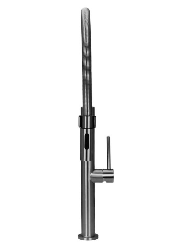 Pure.Sink Luxion masivna kuhinjska pipa iz nerjavečega jekla profi s fleksibilnim izlivom in 2 vrstama curka PLXFLEX-02