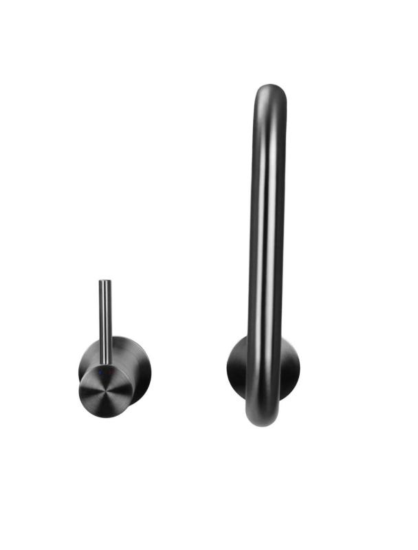 Pure.Sink Luxion 2-luknjasta kuhinjska pipa iz masivnega nerjavečega jekla z okroglim izlivom PLX2HR-02