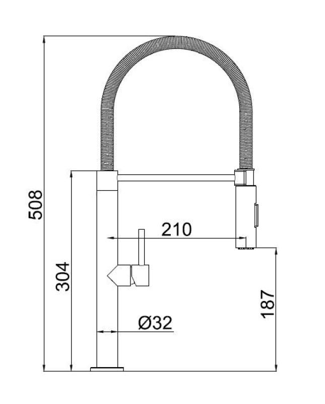 Pure.Sink Luxion Zlata kuhinjska pipa profi s fleksibilnim izlivom in 2 vrstama curka PLXFLEX-60