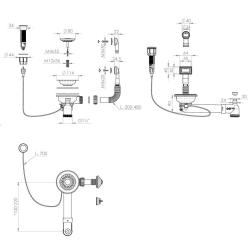 Granitmy Bakreni odtočni komplet vključno z gumbom za odpadke z zamaškom, plus pravokotni in krožni preliv 1208971744