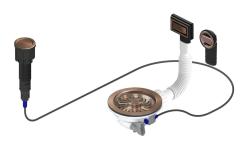 Granitmy Bakreni odtočni komplet vključno z gumbom za odpadke z zamaškom, plus pravokotni in krožni preliv 1208971744