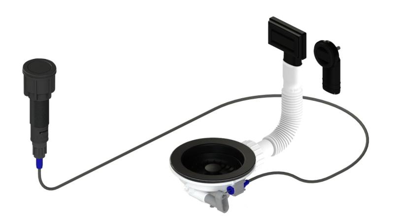 Granitemy črni odtočni set vključno z gumbom za odpadke z zamaškom, plus pravokotni in krožni preliv 1208971746