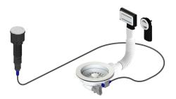 Granitemy bela odtočna garnitura, vključno z gumbom za odpadke z zamaškom, plus pravokotni in krožni preliv 1208971747