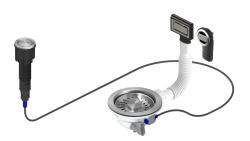 Granitemy RVS odtočni set vključno z gumbom za odpadke z zamaškom, plus pravokotni in okrogli preliv 1208971748