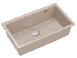 Quadri Newport II veliko in globoko granitno pomivalno korito za vgradnjo in podgradnjo Bež pomivalno korito 76x45cm z inox čepom 1208971760