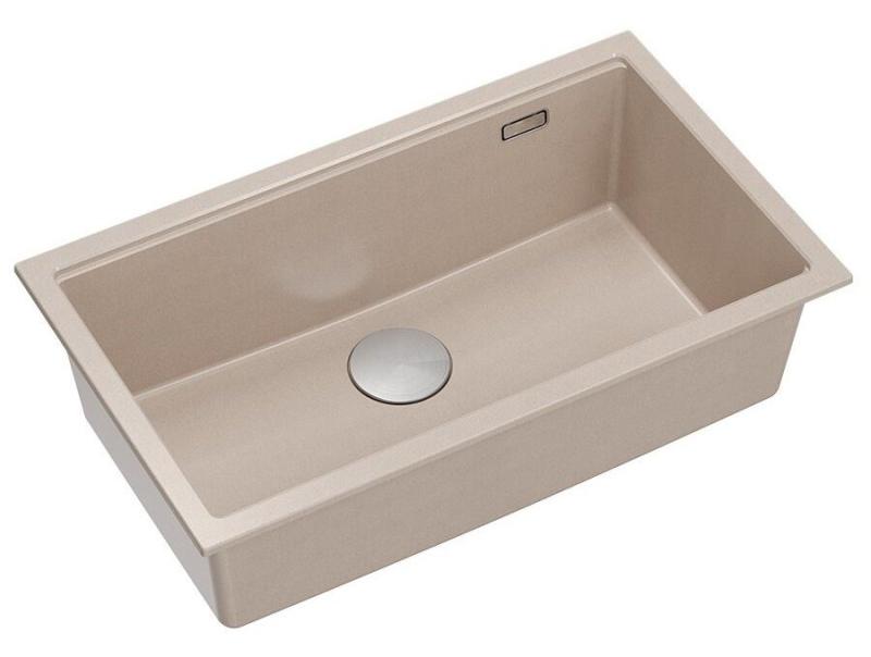 Quadri Newport II veliko in globoko granitno pomivalno korito za vgradnjo in podgradnjo Bež pomivalno korito 76x45cm z inox čepom 1208971760