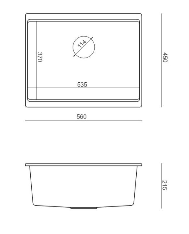Quadri Newport II granitna vgradna umivalna korita v bež barvi 560x450mm s bakrenim čepom in izpustnim pokrovčkom 1208971764