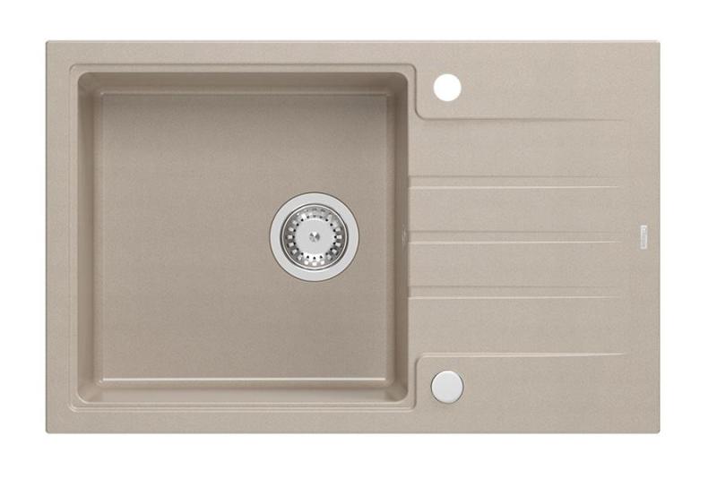 Quadri Cardigan Pearl Beige granitni nadgradni pomivalni korito z odcejevalno površino, reverzibilno 78x50cm 1208971816