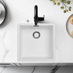 Ausmann Fiber bela umivalna korita 40x40cm podgradnja, nadgradnja in vgradnja s samodejno rvs vtičnico 1208971891