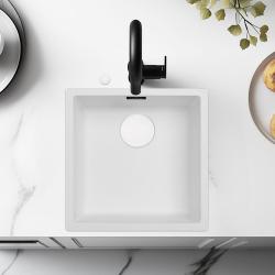 Ausmann Fiber bela pomivalna korita 40x40cm vgradnja, nadgradnja in poravnava z avtomatskim belim čepom 1208971896