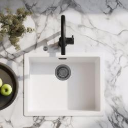 Ausmann Fiber bela pomivalna korita 50x40cm podgradnja, nadgradnja in vgradnja s samodejnim gun metal čepom 1208971902