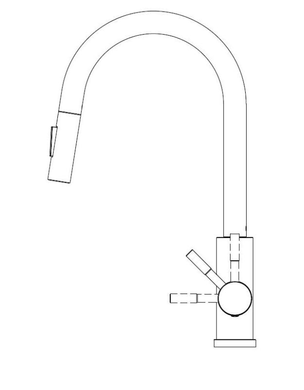 Pure.Sink Elite Steel Stream-S kuhinjska pipa PVD baker z izvlečnim izlivom PS8045-62