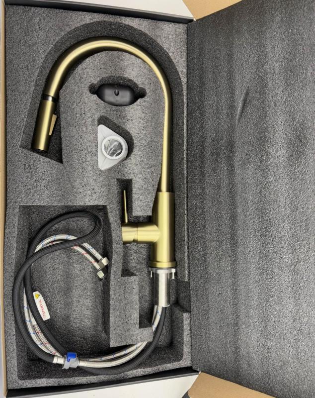 Pure.Sink Elite Steel Stream-S kuhinjska pipa PVD baker z izvlečnim izlivom PS8045-62