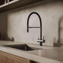 Pure.Sink Elite Steel Flex 3-smerna PVD pištola kovinska kuhinjska pipa z gibljivim iztokom in filtrirano vodo PS8110-61