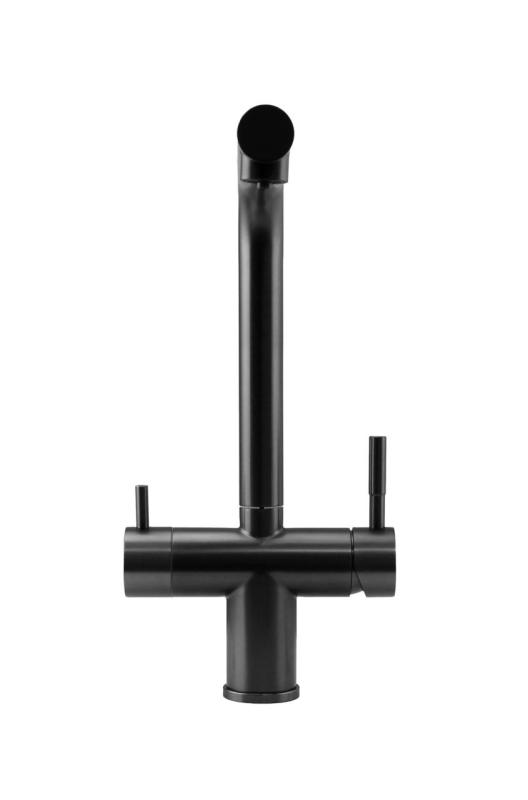 Pure.Sink Elite Steel Clear-S PVD gun metal 3-smerna kuhinjska pipa s prilagodljivim izlivom in filtrirano vodo PS8120-61