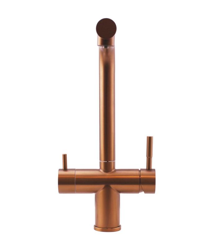 Pure.Sink Elite Steel Clear-S PVD Baker 3-potna Kuhinjska pipa s Povlečno Izlivo in Filtrirano Vodo PS8120-62