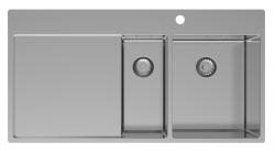 Pure.Sink Exclusivo Nerjaveče jeklo 1,5  pomivalno korito z odkapnim delom 100x52 cm Tapwing desno PEX3418100RT-02