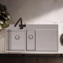 Pure.Sink Exclusivo Nerjaveče jeklo 1,5  pomivalno korito z odkapnim delom 100x52 cm Tapwing levo PEX3418100LT-02