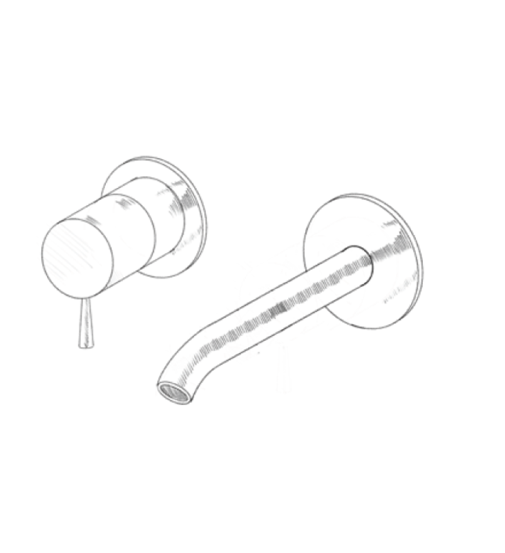 MURO TUA stenski vgradni umivalni kran krom M1.AB1.2.CR