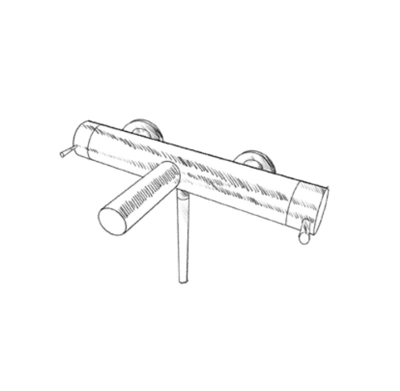 MURO TUA kopalniški mešalnik s kompletom ročne tuš kabine, krom M1.B2.CR