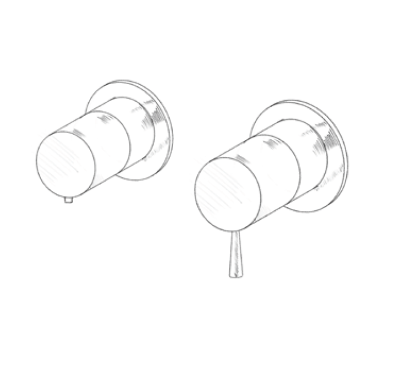 MURO TUA vgradni termostatski tuš kran s 3 izhodi, krom M1.B33T.R.CR