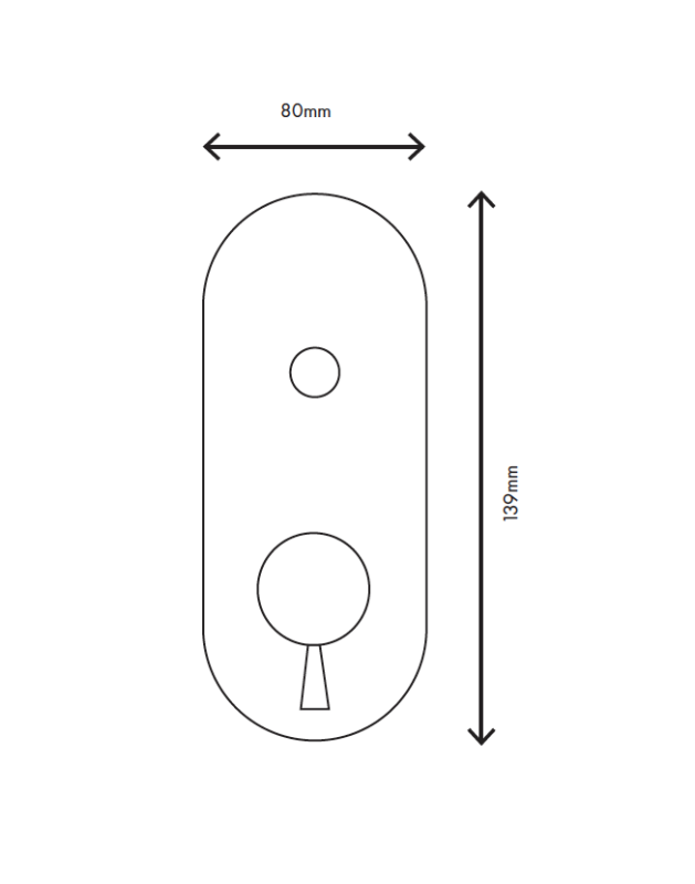 MURO TUA zidni vgradni mešalni ventil s preklopnim gumbom, krom M1.B32.S.CR