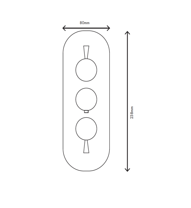 MURO TUA vgradni mešalni ventil za steno z 2 zapornimi ventili, krom M1.B34.S.CR