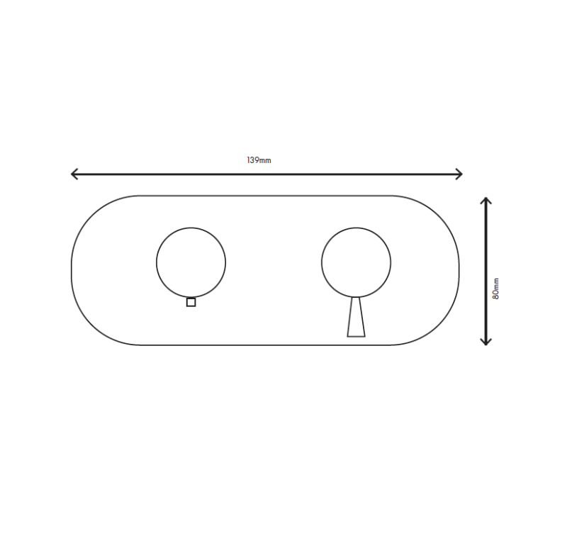 MURO TUA vgradni termostatski tuš kran z 2 izhodi, krom M1.B32T.S.CR