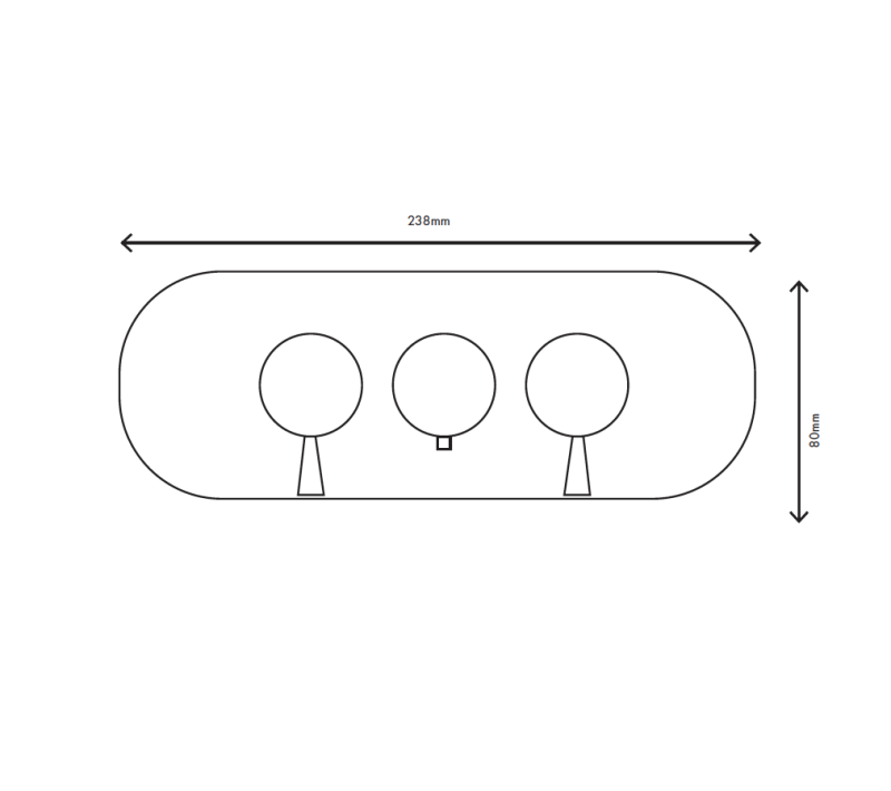 MURO TUA vgradni termostatski tuš ventil z 2 zapornimi ventili, krom M1.B34T.S.CR