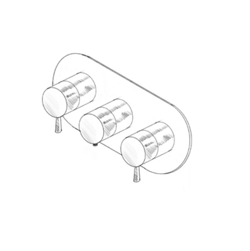 MURO TUA vgradni termostatski tuš ventil z 2 zapornimi ventili, krom M1.B34T.S.CR